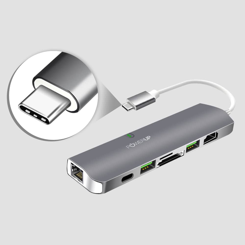 Power Up Powerup Thunderbolt 4 in 1, Aluminum USB Type-C Hub USB